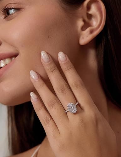 Michooyel 4.0ct Oval Cut Women's Engagement Ring