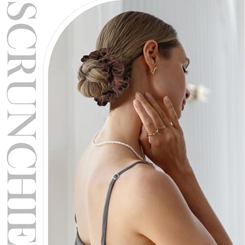 12 Pcs Mulberry Silk Satin Scrunchies for Women and Girls