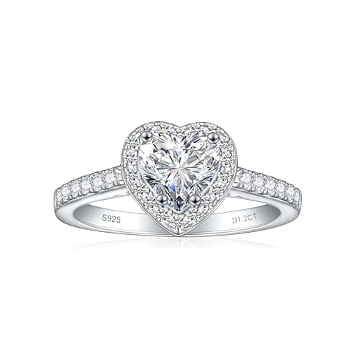 SilverNana Sterling Silver Moissanite Promise Ring for Her D Color VVS1