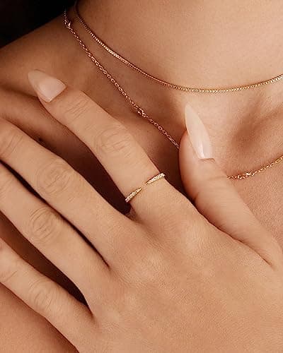 PavoI 18K Gold Plated Cubic Zirconia Eternity Ring | Women's Stacking Bands