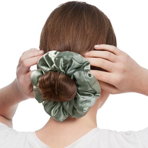 LilySilk Rosy Pink Oversized Mulberry Silk Scrunchies for Big Hair