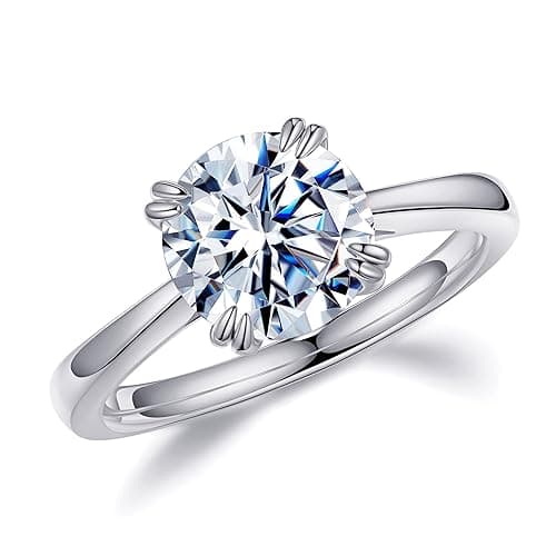 Moissanite Engagement Rings for Women, 1-3ct D Color VVS1 Clarity 925 Sterling Silver