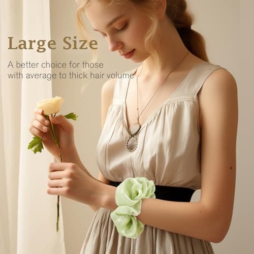 Refined title: Organza Hair Scrunchies for Women and Girls - 5 Pack