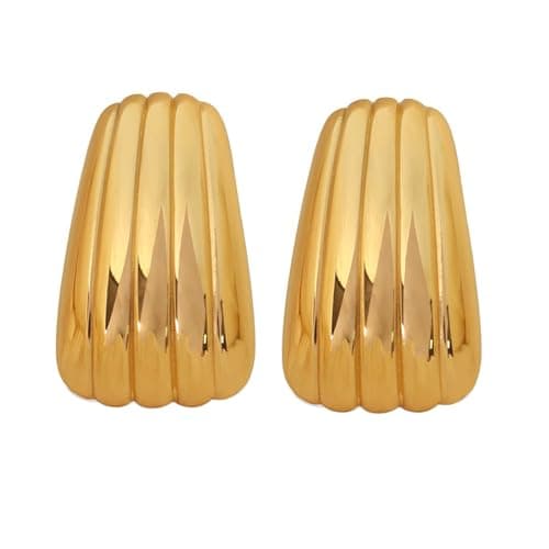 SeryNow Chunky Gold Rectangle Stud Earrings for Women