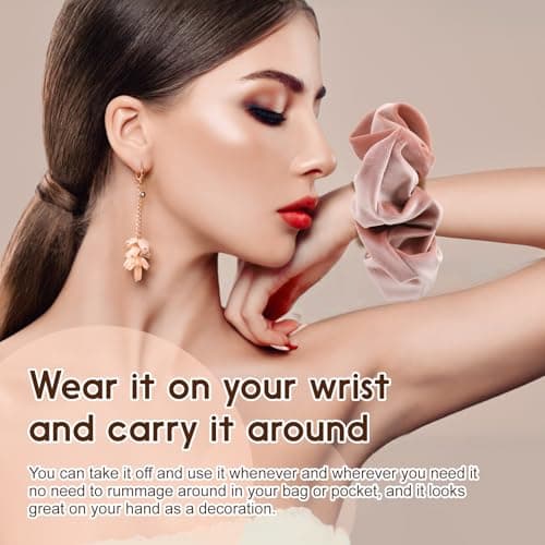 Premium Silk Velvet Scrunchies for Women, Soft Leave Yellow Milky White, 2pcs