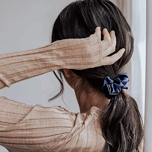 6-Piece Soft Satin Silk Scrunchies for Big Hair