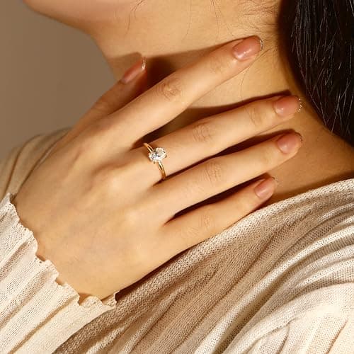 SilverNana Sterling Silver Moissanite Promise Ring for Her D Color VVS1