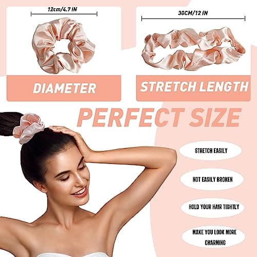 8 Pack Satin Hair Scrunchies for Women