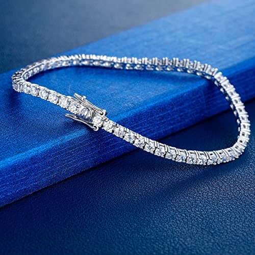 Gemsme 18K White Gold Plated Jewelry Set - Necklace, Bracelet, Earrings Pack of 3