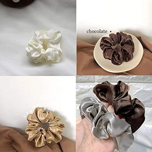 6-Piece Soft Satin Silk Scrunchies for Big Hair