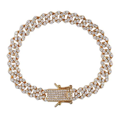 TOPGRILLZ Diamond Prong Cuban Link Bracelet for Men Women