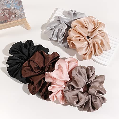 Big & Soft Silk Satin Scrunchies for Long Hair Girls