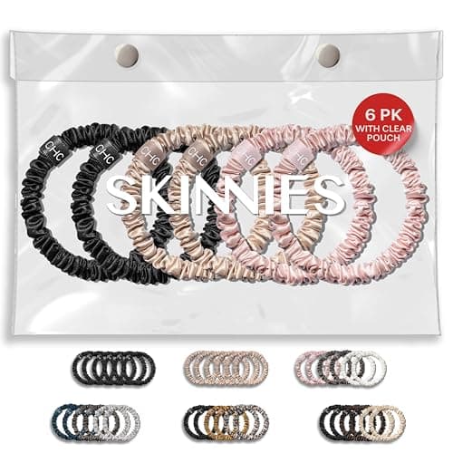 Ch. SKINNIES Premium 22 Momme Silk Scrunchies Set