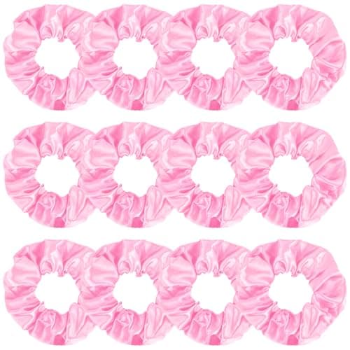 12 Piece Black & Brown Silk Scrunchies for Thick Hair