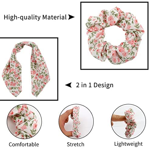 Sure, here's a refined and simplified title based on the keywords provided:

Ondder Hair Scrunchies 15 Pcs - Cute Bow Ribbon Elastic Hair Ties Floral & Fruit Print