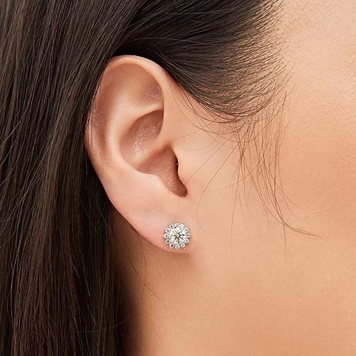 Michooyel S925 0.5ct Moissanite Stud Earrings for Women