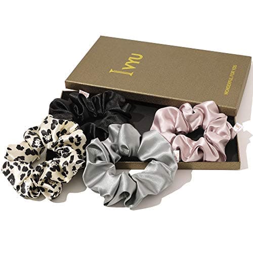 Silk Scrunchies Hair Ties for Girls & Women, Soft No-Crease Ponytail Holders