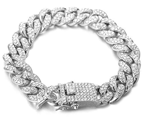 Halukakah Gold Chain for Men - The Royal - Iced Out 14/20MM 18k Real Gold/Platinum White Gold/Rose Gold/Rhodium Black Plated Diamond Cuban Link Chain Necklace Bracelet - Lab Diamonds Prong Set - Great Gift Idea