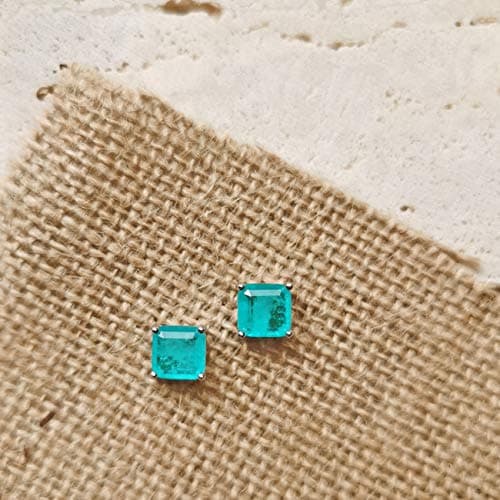 Michooyel S925 2ct Paraiba Stud Earrings for Women