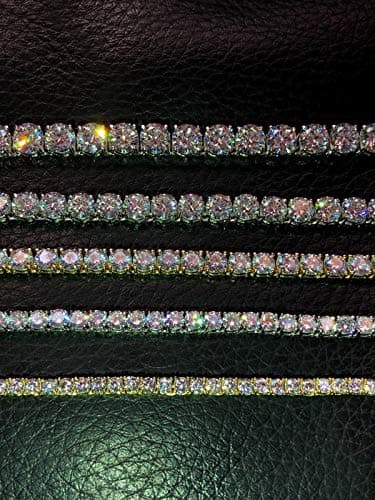 Refined Title: Solid 925 Sterling Silver Unisex Tennis Bracelet with 14k Yellow & Rose Gold Finish