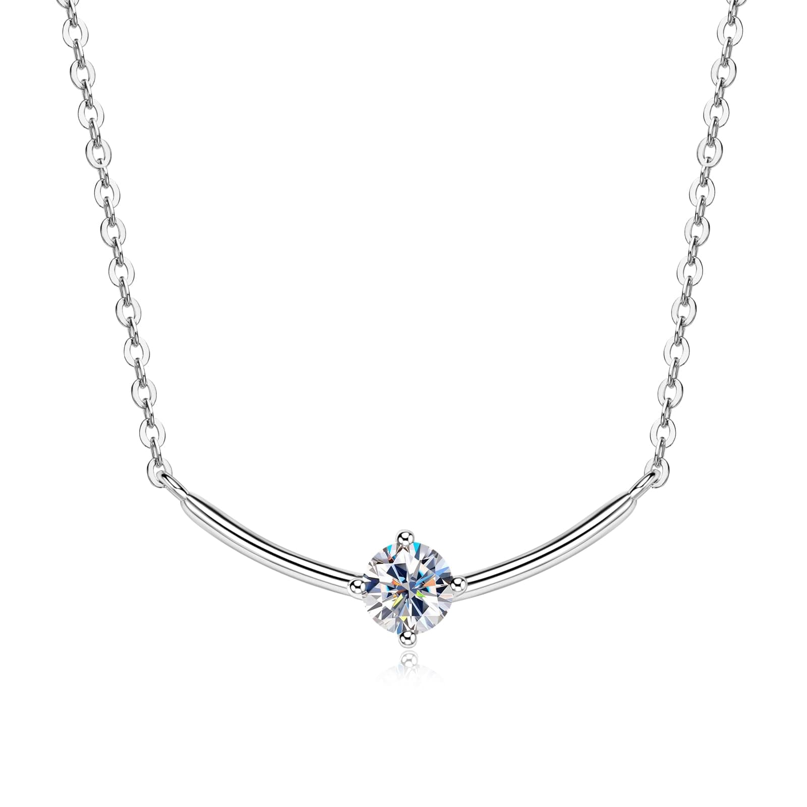 AINUOSHI Solitaire Smile 14K Gold Plated Moissanite Pendant Necklace