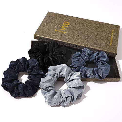 Silk Scrunchies Hair Ties for Girls & Women, Soft No-Crease Ponytail Holders