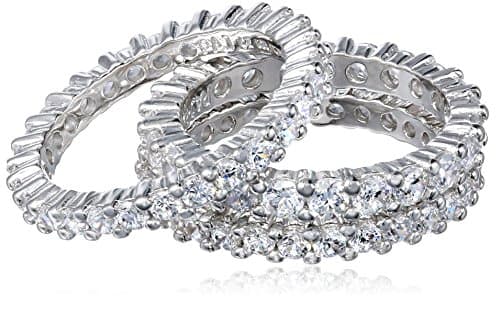 Amazon Essentials Cubic Zirconia Stacking Ring Set