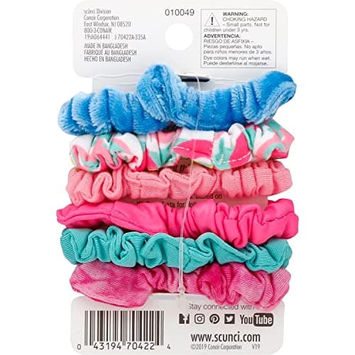 Scunci Kids 6-Mood Scrunchies, Assorted Colors, 6-Pieces