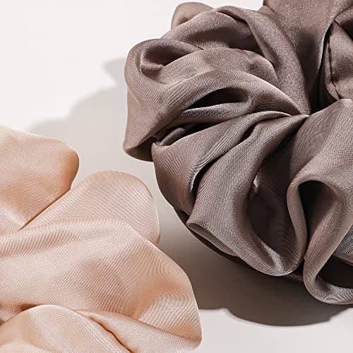 Big & Soft Silk Satin Scrunchies for Long Hair Girls