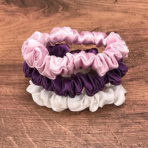 Celestial Silk Mulberry Scrunchies - Small, Plum, Pink, White