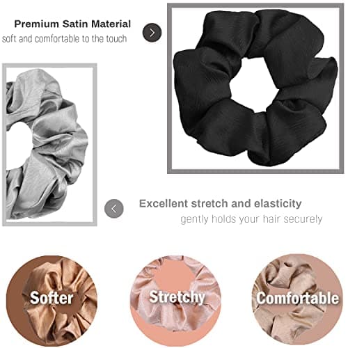 Refined Title:
IVARYSS Satin Scrunchies for Women, 12 Pack