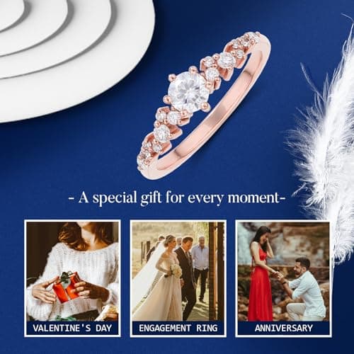 Eternal Promise Ring for Her: Round Cut Moissanite in 925 Sterling Silver