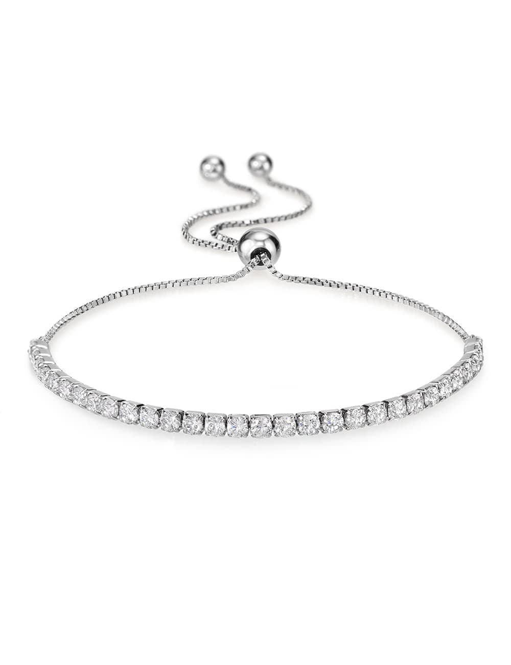 Michooyel 925 Sterling Silver Adjustable Link Bracelet with Lab-created Sapphire/Ruby Charm Necklace for Women