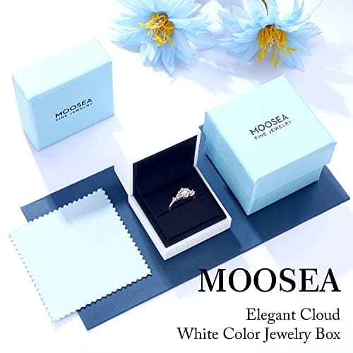 MOOSEA Round 5-Stone Moissanite Engagement Ring, 1.2ct D Color VVS1 Clarity, 14K Vermeil