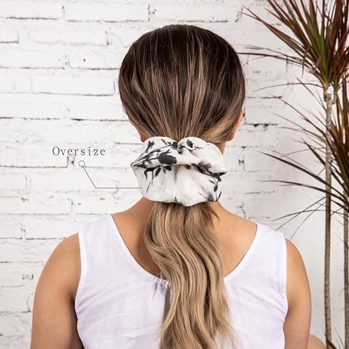 Chinoiserie Ink Style Oversized Hair Scrunchies Set