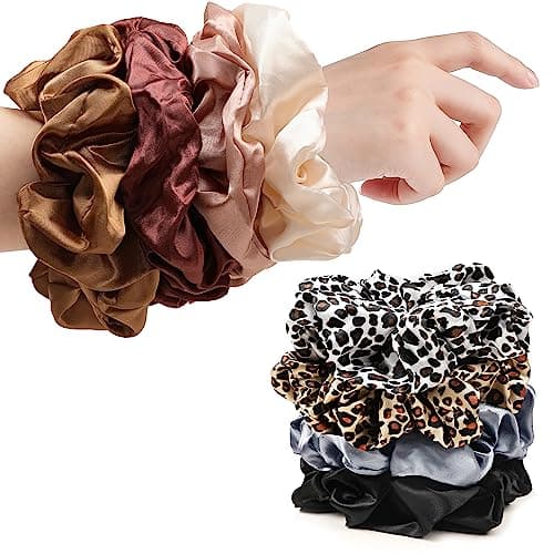 Big & Soft Silk Satin Scrunchies for Long Hair Girls