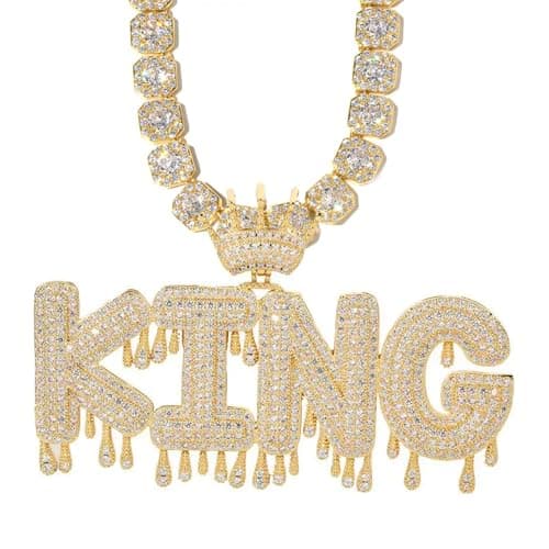 3UMeter Diamond Iced Out Custom Name Chain Necklace for Men & Women