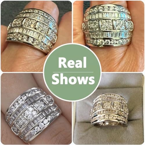 AIHUASI Wide Wedding Bands for Women, Cubic Zirconia Engagement Rings, Stackable White Gold, Size 5-10