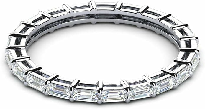 2.00 Carat Baguette Lab Diamond Eternity Ring, 14K White Gold