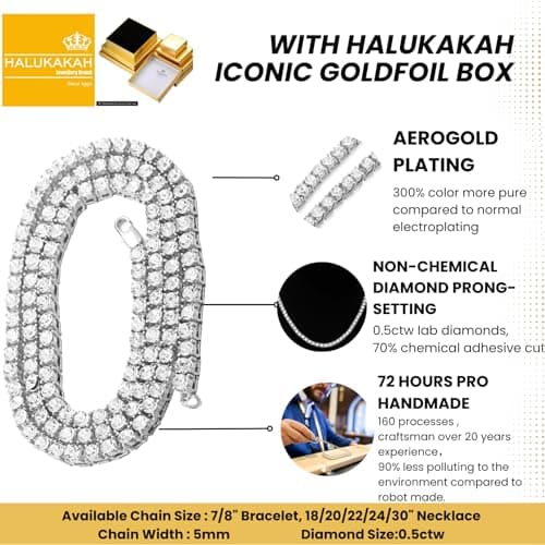 Halukakah Gold Chain for Men Iced Out