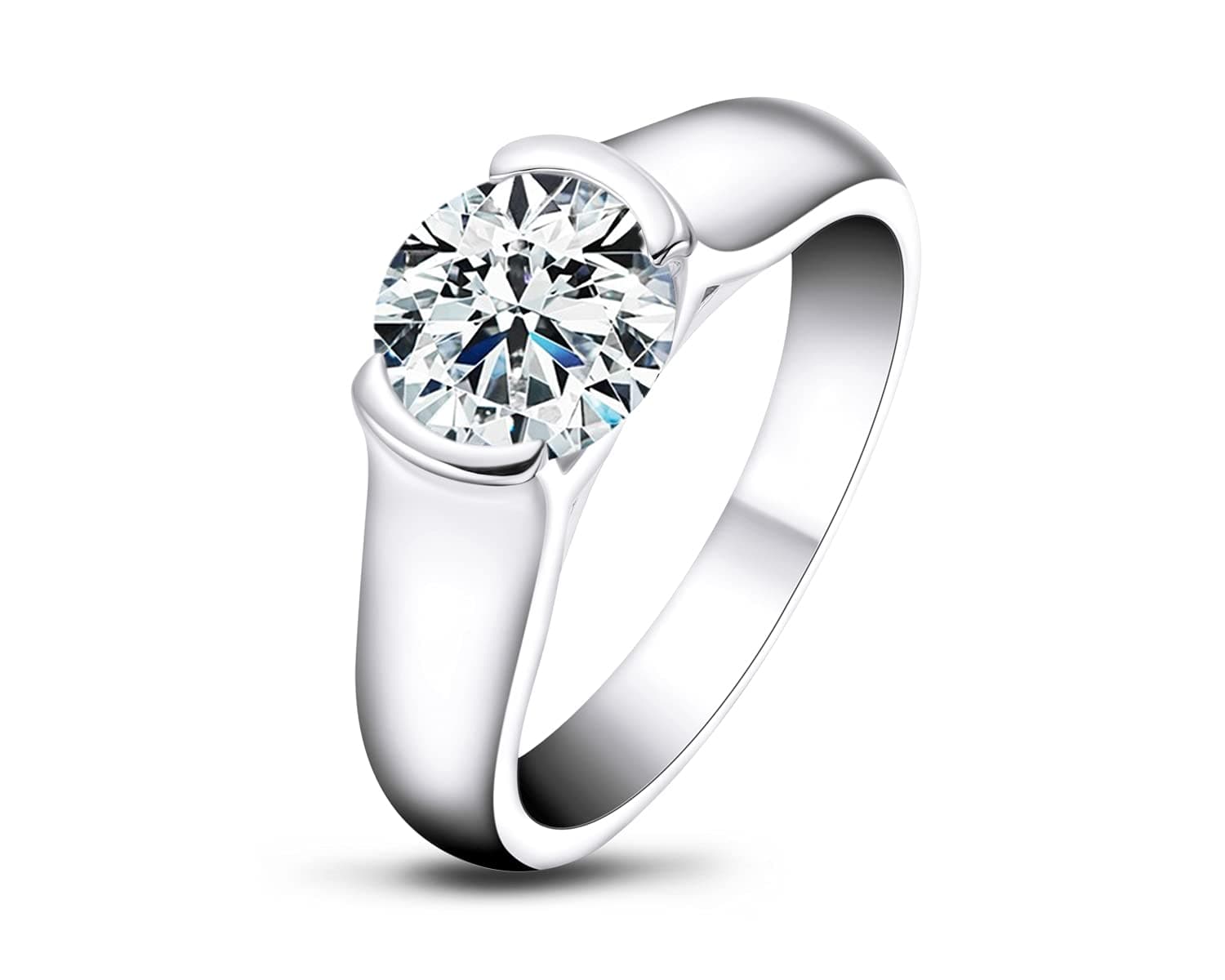 AINUOSHI 2.0 Carat Moissanite Diamond Ring for Wedding, Engagement and Anniversary