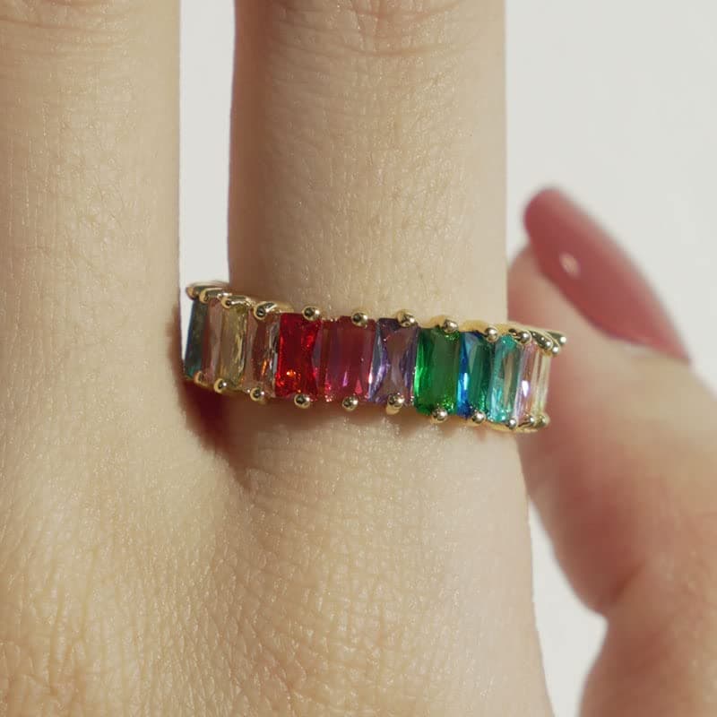 Eternity Rainbow Ring Band for Women