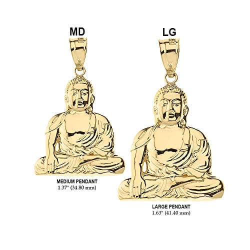 Elegant 10k Yellow Gold Claddagh Buddhism Buddha Meditation Pendant