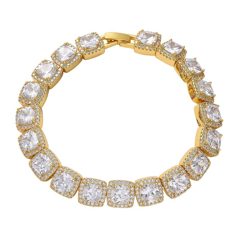 Refined Product Title: 14K Gold Moissanite Hip Hop Tennis Bracelet for Her