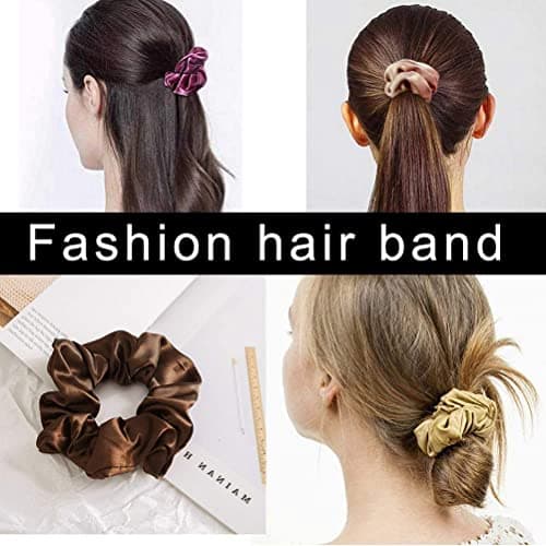 6-Piece Soft Satin Silk Scrunchies for Big Hair