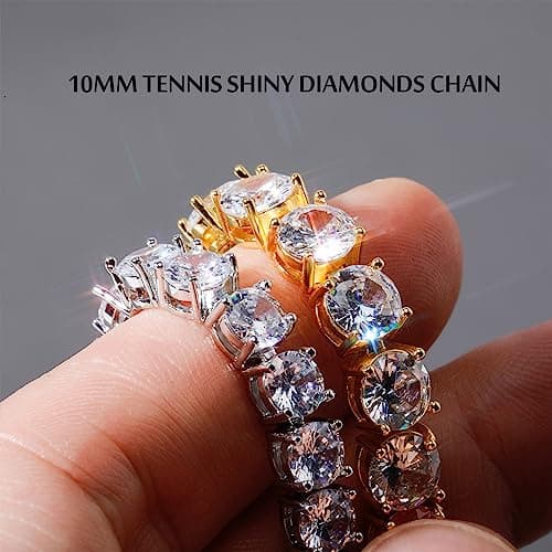 OYOGAA 14K Gold & Silver Tennis Diamond Choker for Men & Women