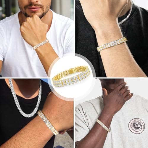 Moissanite Tennis Bracelet for Men Women