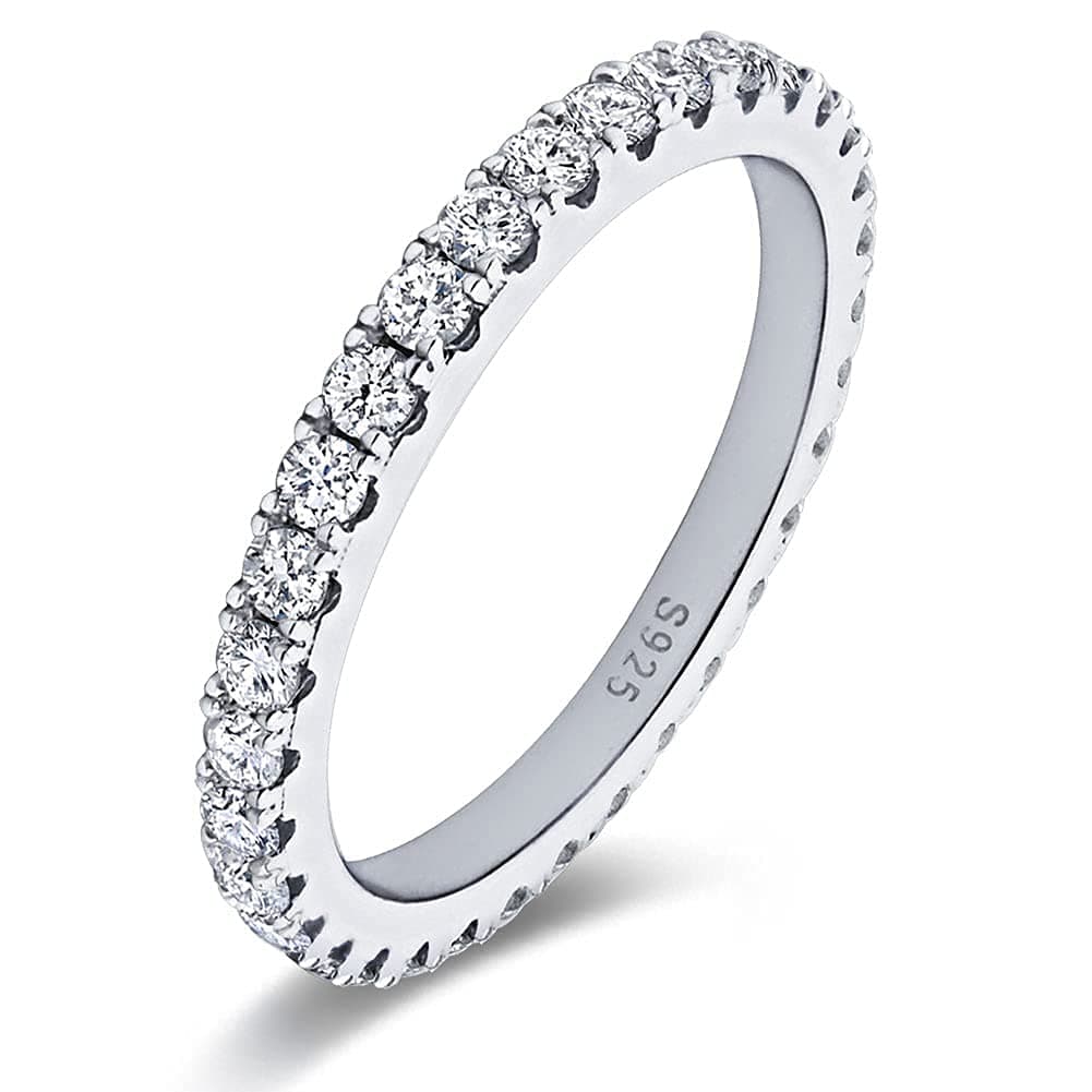 Bo.Dream Full/Half Eternity 1.5mm-3mm Cubic Zirconia Rings in Sterling Silver