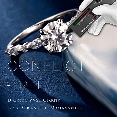 Moissanite Engagement Rings for Women, 1-3ct D Color VVS1 Clarity 925 Sterling Silver