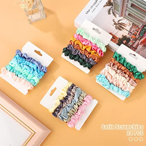 Satin Scrunchies, Silk Hair Ties for Women and Girls
